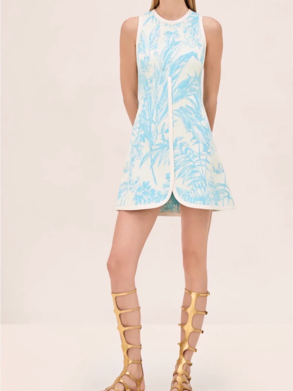 ALEXIS HELENA DRESS AQUA PALM